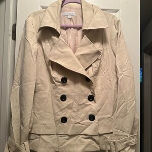 New York & Company Cream Trench Coat